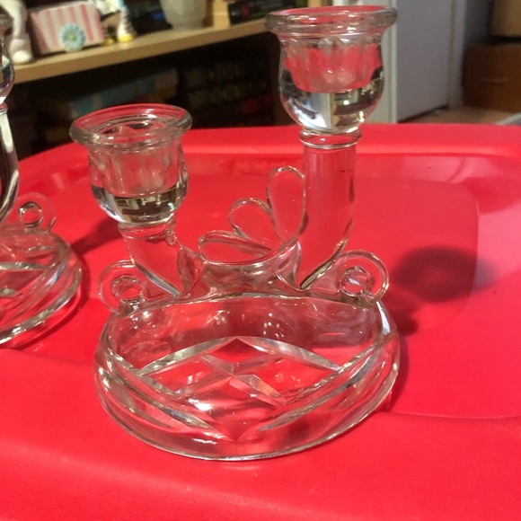 Vintage Glass Candle holders , holds two candles./christmas , Easter, Halloween. - Picture 2 of 9
